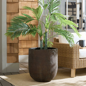 Cana Large Planter Pot Cement With Bamboo-Textured Finish For Indoor & Outdoor Plants, Modern Durable