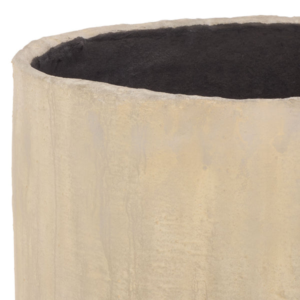 Cana Large Planter Pot Cement With Bamboo-Textured Finish For Indoor & Outdoor Plants, Modern Durable