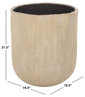 Cana Large Planter Pot Cement With Bamboo-Textured Finish For Indoor & Outdoor Plants, Modern Durable