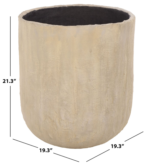 Cana Large Planter Pot Cement With Bamboo-Textured Finish For Indoor & Outdoor Plants, Modern Durable