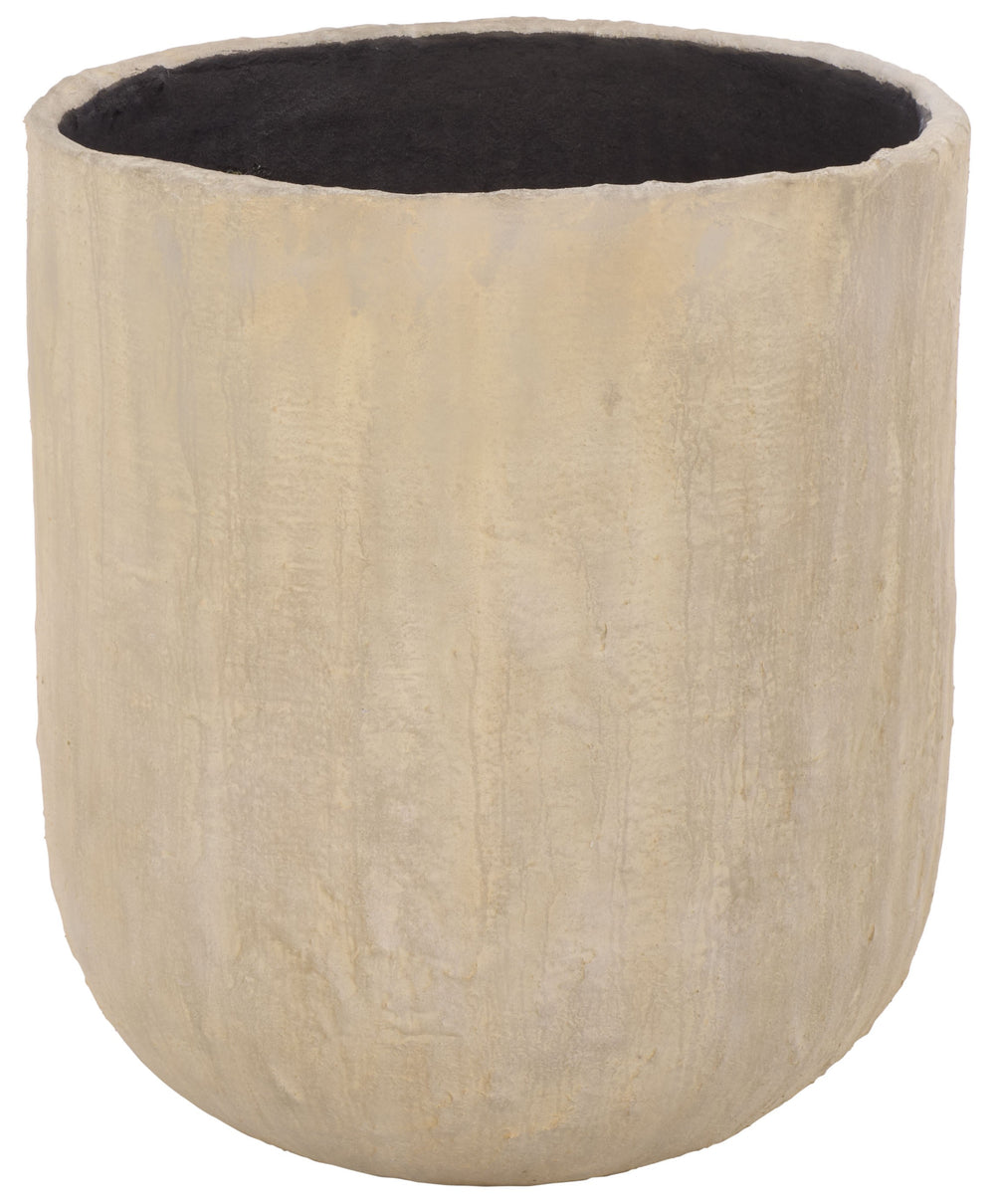 Cana Large Planter Pot Cement With Bamboo-Textured Finish For Indoor & Outdoor Plants, Modern Durable