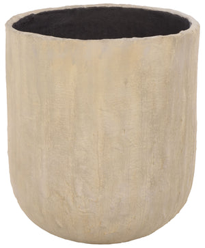 Cana Large Planter Pot Cement With Bamboo-Textured Finish For Indoor & Outdoor Plants, Modern Durable