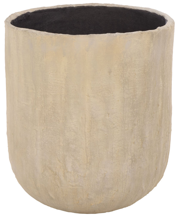 Cana Large Planter Pot Cement With Bamboo-Textured Finish For Indoor & Outdoor Plants, Modern Durable