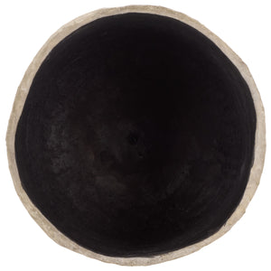 Cana Large Planter Pot Cement With Bamboo-Textured Finish For Indoor & Outdoor Plants, Modern Durable