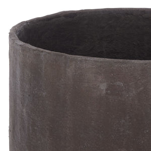 Cana Pedestal Planter Pot — Rustic Cement Bamboo-Texture Stand For Elevated Displays, Durable Outdoor DéCor