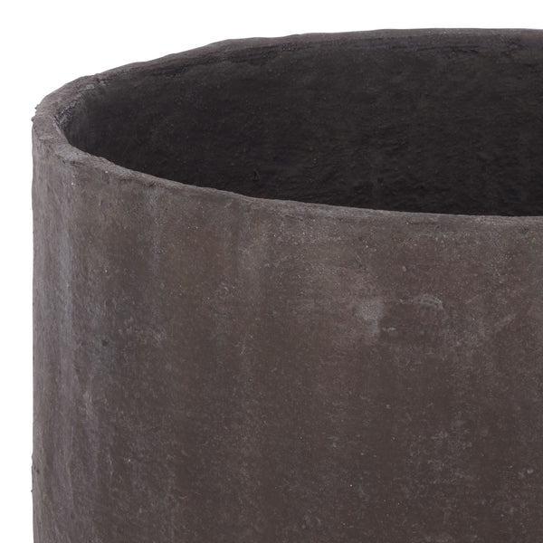 Cana Pedestal Planter Pot — Rustic Cement Bamboo-Texture Stand For Elevated Displays, Durable Outdoor DéCor