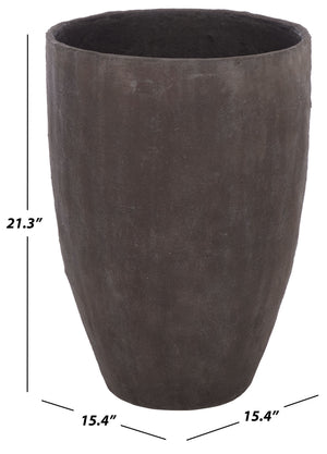 Cana Pedestal Planter Pot — Rustic Cement Bamboo-Texture Stand For Elevated Displays, Durable Outdoor DéCor