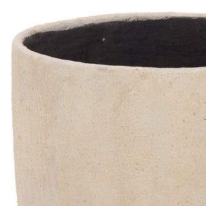 Cana Pedestal Planter Pot — Rustic Cement Bamboo-Texture Stand For Elevated Displays, Durable Outdoor DéCor