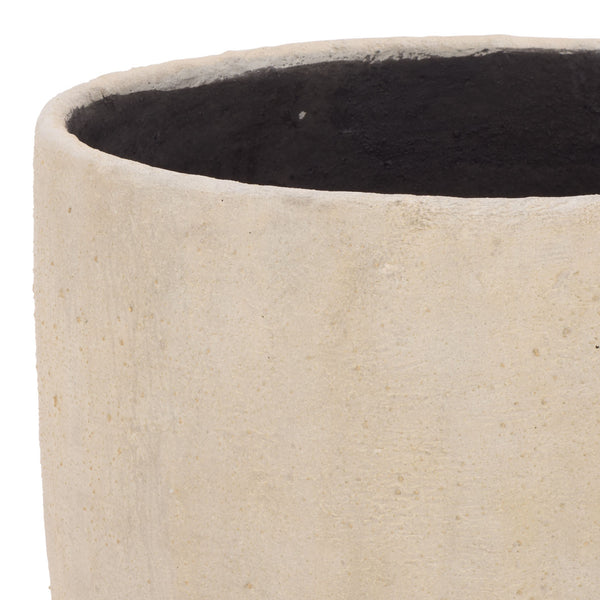 Cana Pedestal Planter Pot — Rustic Cement Bamboo-Texture Stand For Elevated Displays, Durable Outdoor DéCor