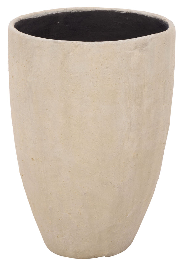 Cana Pedestal Planter Pot — Rustic Cement Bamboo-Texture Stand For Elevated Displays, Durable Outdoor DéCor