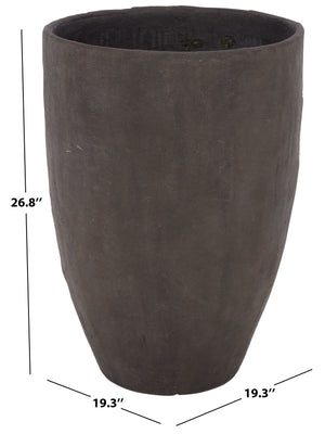 Cana Large Pedestal Planter Pot – Handcrafted Cement-Bamboo Blend, Elevated Garden Statement Piece