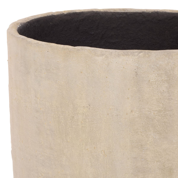 Cana Large Pedestal Planter Pot – Handcrafted Cement-Bamboo Blend, Elevated Garden Statement Piece