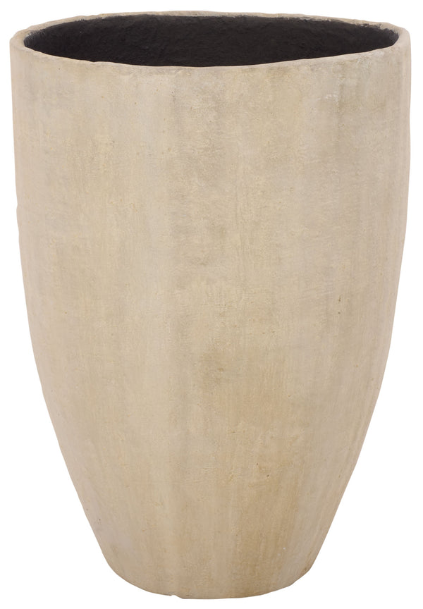Cana Large Pedestal Planter Pot – Handcrafted Cement-Bamboo Blend, Elevated Garden Statement Piece
