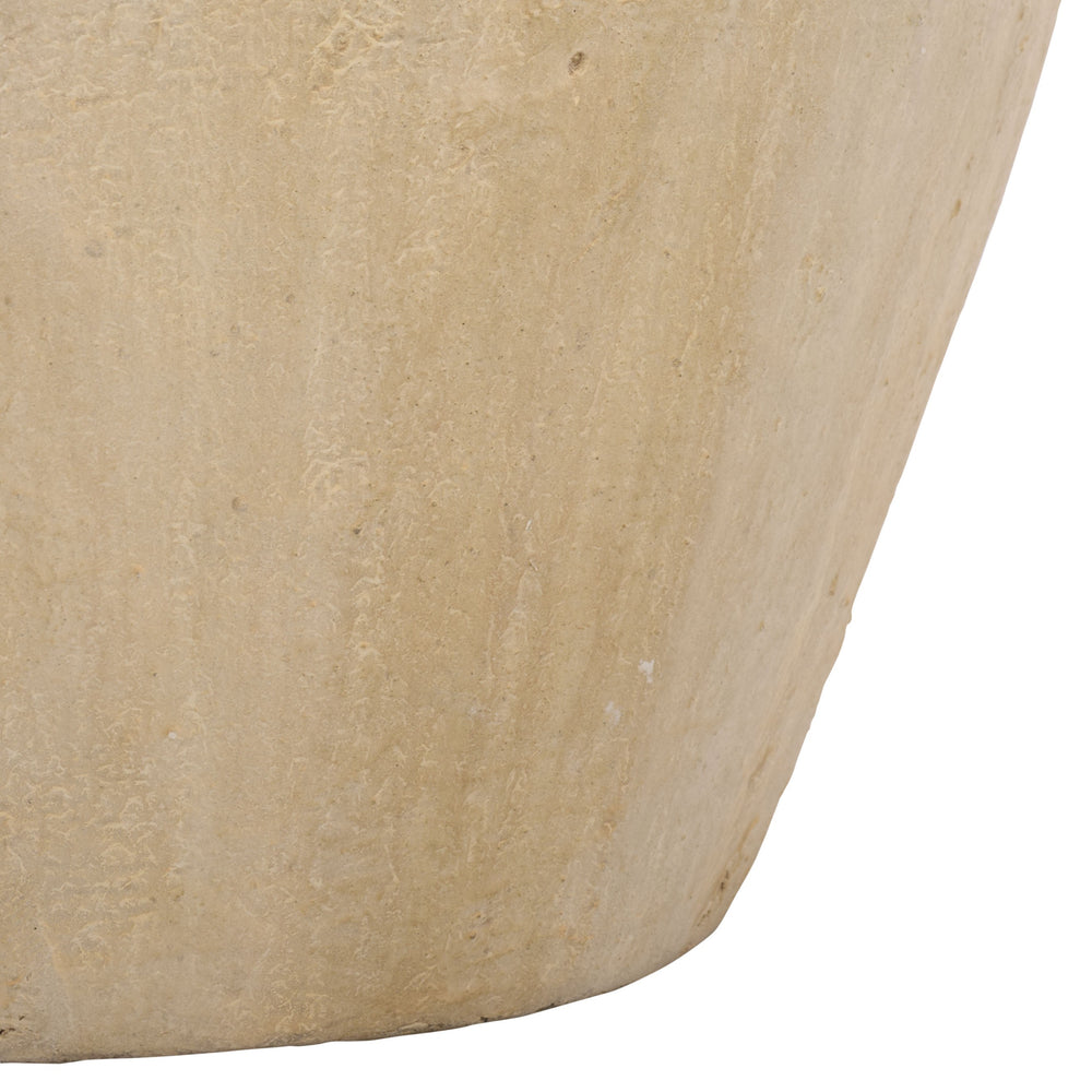 Cana Large Pedestal Planter Pot – Handcrafted Cement-Bamboo Blend, Elevated Garden Statement Piece