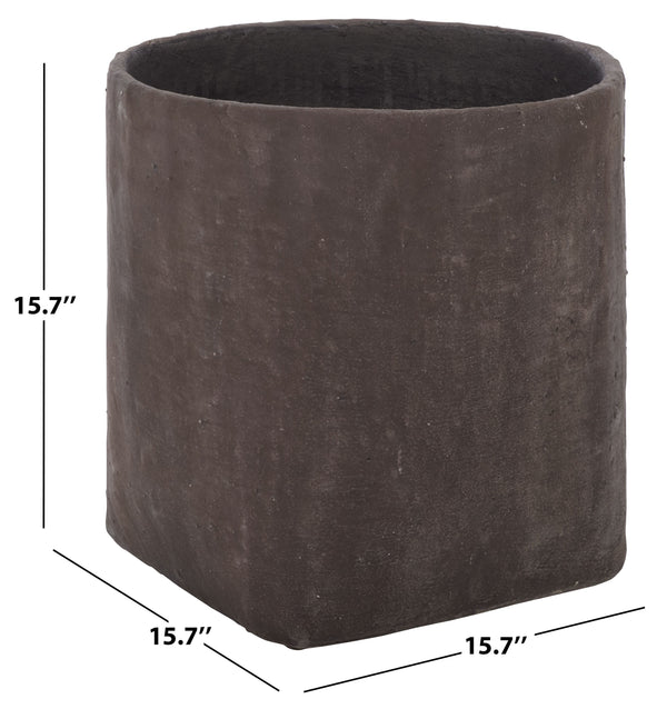 Cana Square Planter Pot With Cement-Bamboo Composite — Weather-Resistant Modern Geometric Vessel For Gardens