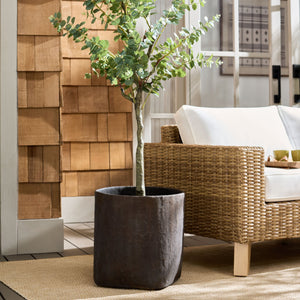 Cana Square Planter Pot With Cement-Bamboo Composite — Weather-Resistant Modern Geometric Vessel For Gardens