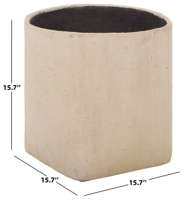 Cana Square Planter Pot With Cement-Bamboo Composite — Weather-Resistant Modern Geometric Vessel For Gardens