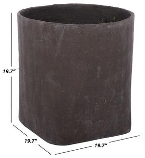 Cana Large Square Planter Pot — 20" Weather-Resistant Cement-Bamboo Composite For Stylish Greenspaces