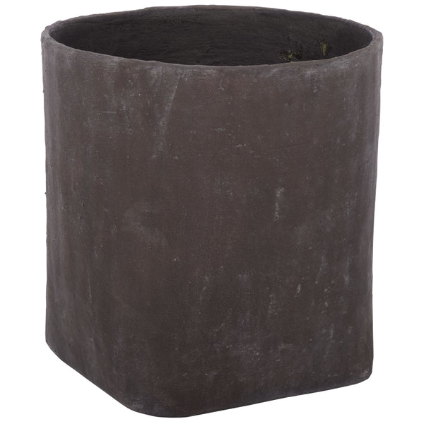 Cana Large Square Planter Pot — 20" Weather-Resistant Cement-Bamboo Composite For Stylish Greenspaces