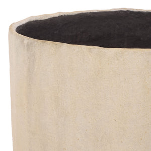 Cana Large Square Planter Pot — 20" Weather-Resistant Cement-Bamboo Composite For Stylish Greenspaces