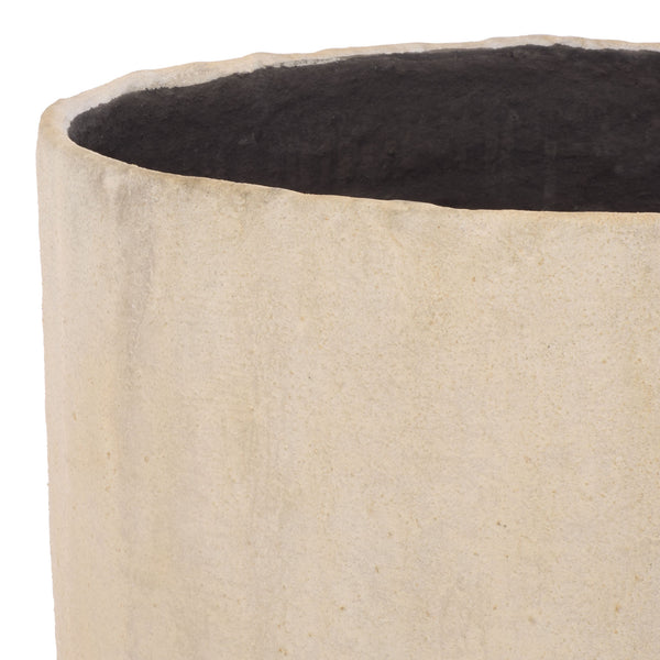 Cana Large Square Planter Pot — 20" Weather-Resistant Cement-Bamboo Composite For Stylish Greenspaces