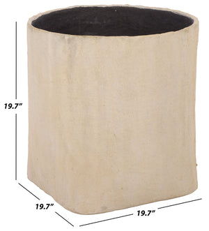 Cana Large Square Planter Pot — 20" Weather-Resistant Cement-Bamboo Composite For Stylish Greenspaces
