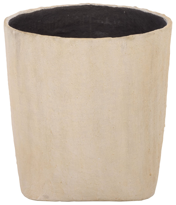 Cana Large Square Planter Pot — 20" Weather-Resistant Cement-Bamboo Composite For Stylish Greenspaces