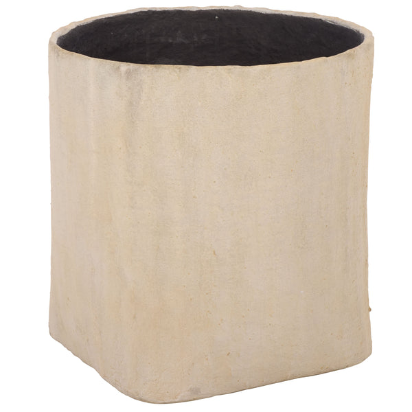 Cana Large Square Planter Pot — 20" Weather-Resistant Cement-Bamboo Composite For Stylish Greenspaces
