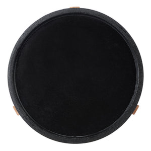 Safavieh Serka Side Table - Stylish Black Concrete Top With Natural Acacia Base For Outdoor Serenity & Elegance Black Concrete Ficonstone Pat1510a