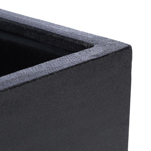 Safavieh BORSLA Planter - Modern Concrete Cube with Acacia Legs for Stylish Outdoor & Indoor Decor Black PAT1512A