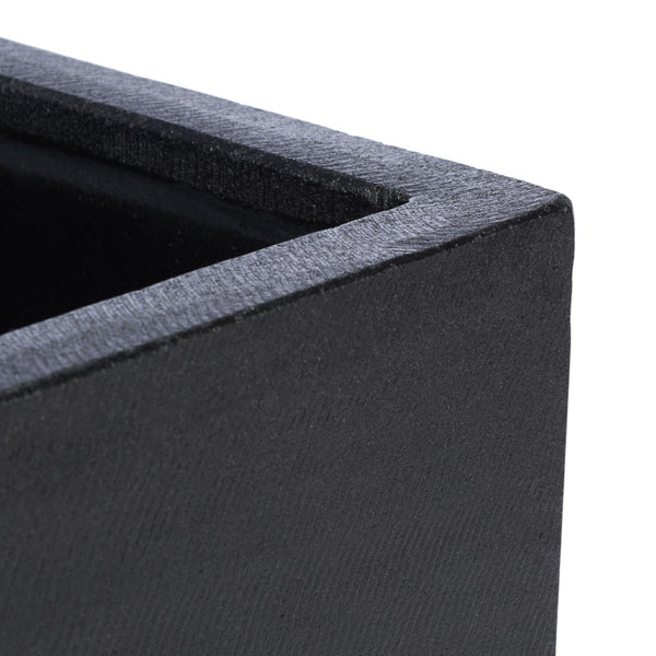 Safavieh BORSLA Planter - Modern Concrete Cube with Acacia Legs for Stylish Outdoor & Indoor Decor Black PAT1512A