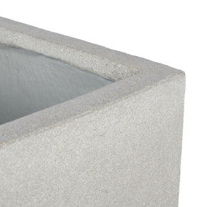 Safavieh BORSLA Planter - Modern Concrete Cube with Acacia Legs for Stylish Outdoor & Indoor Decor Light Grey PAT1512B