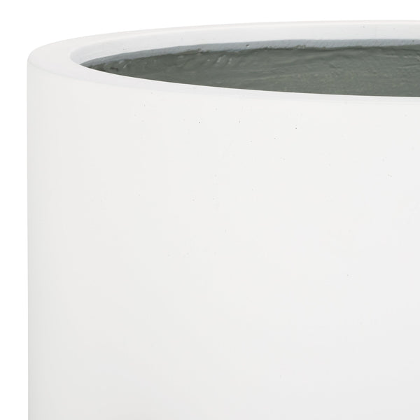 Safavieh Loflen Planter - Elegant White Concrete Pot For Stunning Plant Displays With Clean Lines & Curves White Concrete Ficonstone Pat1515c