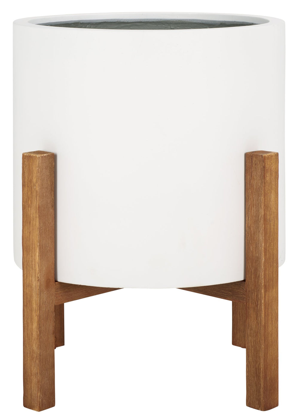 Safavieh Loflen Planter - Elegant White Concrete Pot For Stunning Plant Displays With Clean Lines & Curves White Concrete Ficonstone Pat1515c