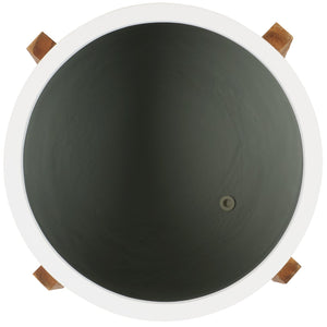 Safavieh Loflen Planter - Elegant White Concrete Pot For Stunning Plant Displays With Clean Lines & Curves White Concrete Ficonstone Pat1515c