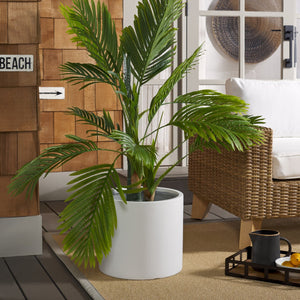 Safavieh Braslen Planter - Elegant Sandy Stone Design To Enhance Your Home Decor And Showcase Floral Beauty White Concrete Ficonstone Pat1516c