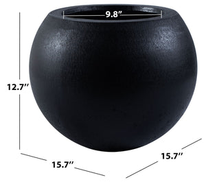 Safavieh KENSLIA PLANTER - Timeless Ceramic Design for Outdoor Spaces, Perfect for Vibrant Blooms and Foliage Black PAT1518A