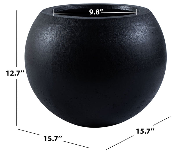Safavieh KENSLIA PLANTER - Timeless Ceramic Design for Outdoor Spaces, Perfect for Vibrant Blooms and Foliage Black PAT1518A