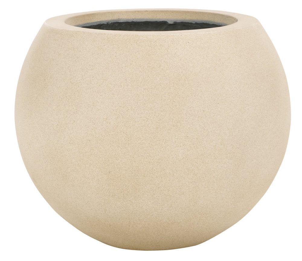 Safavieh Gerand Planter - Sandy Beige Orb Design Inspired By Ancient Ceramic Artistry For Vibrant Blooms Beige Concrete Ficonstone Pat1518b