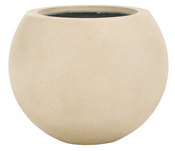 Safavieh Gerand Planter - Sandy Beige Orb Design Inspired By Ancient Ceramic Artistry For Vibrant Blooms Beige Concrete Ficonstone Pat1518b