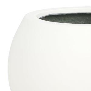 Safavieh Gerand Planter - Elegant White Orb Design To Showcase Vibrant Summer Blooms In Your Garden Space White Concrete Ficonstone Pat1518c