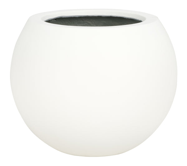 Safavieh Gerand Planter - Elegant White Orb Design To Showcase Vibrant Summer Blooms In Your Garden Space White Concrete Ficonstone Pat1518c