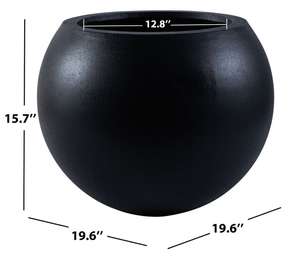 Safavieh KENSLIA Planter - Handcrafted Orb-Shaped Concrete Ficonstone for Vibrant Flowers & Lush Foliage Black PAT1519A