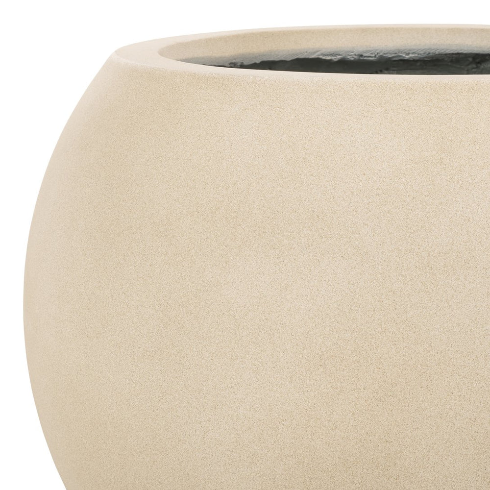 Safavieh Kenslia Planter - Sandy Beige Orb Design, Inspired By Ancient Ceramics For Stunning Summer Blooms Beige Concrete Ficonstone Pat1519b