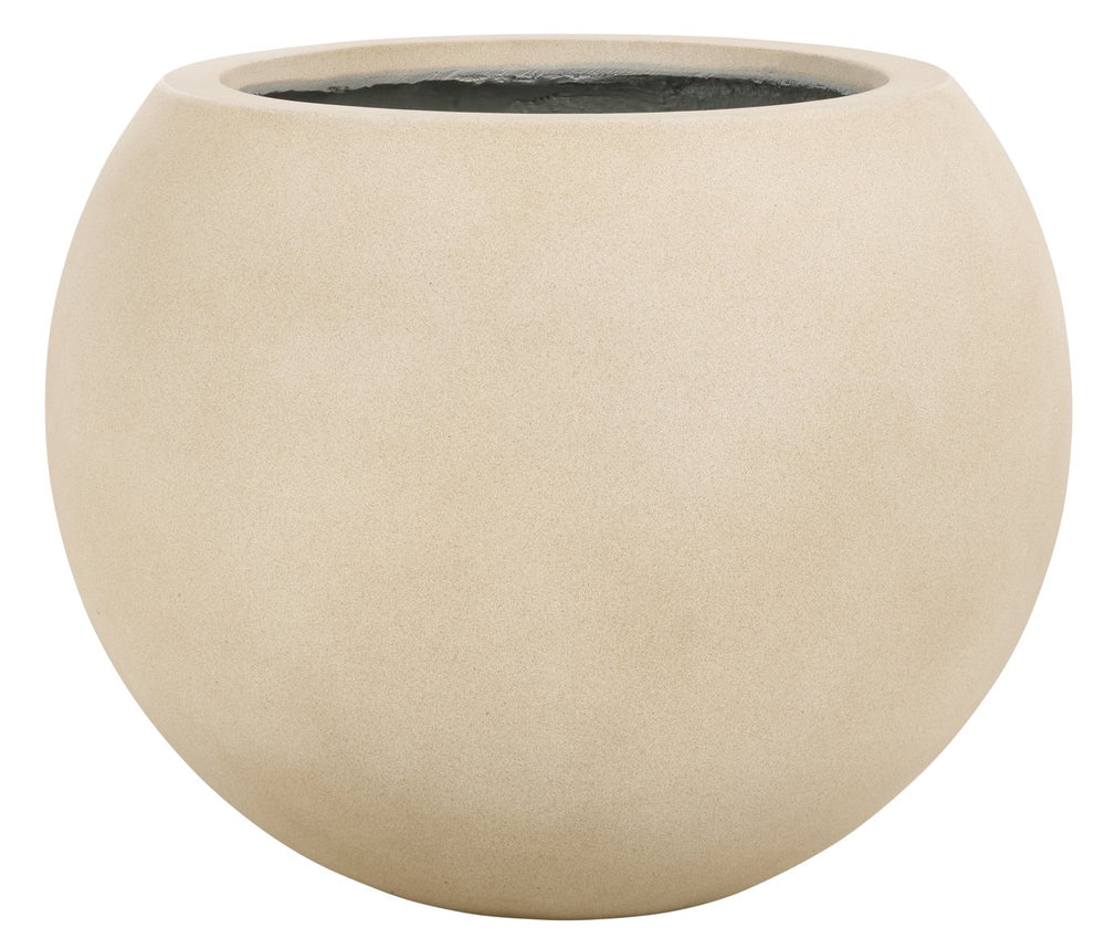 Safavieh Kenslia Planter - Sandy Beige Orb Design, Inspired By Ancient Ceramics For Stunning Summer Blooms Beige Concrete Ficonstone Pat1519b