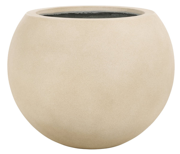 Safavieh Kenslia Planter - Sandy Beige Orb Design, Inspired By Ancient Ceramics For Stunning Summer Blooms Beige Concrete Ficonstone Pat1519b