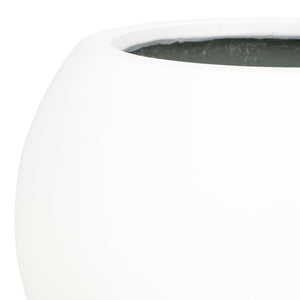 Safavieh Kenslia Planter – Elegant White Ceramic Orb For Stunning Summer Blooms In Your Outdoor Space White Concrete Ficonstone Pat1519c