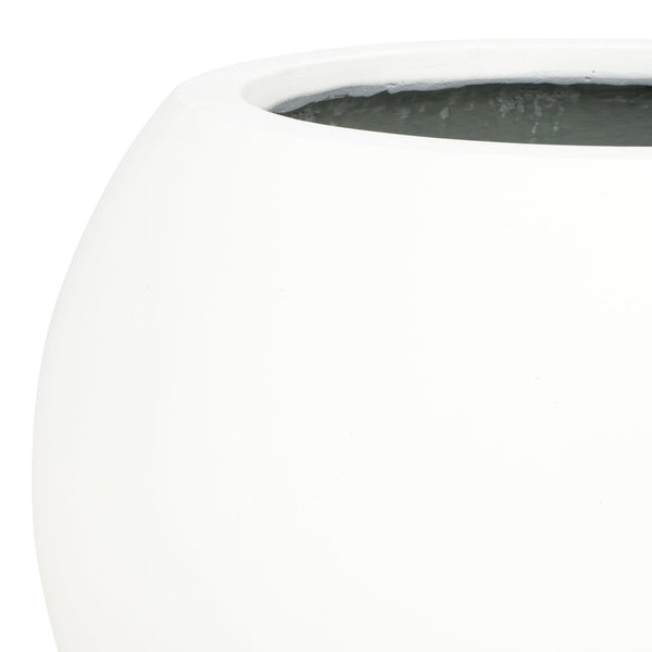 Safavieh Kenslia Planter – Elegant White Ceramic Orb For Stunning Summer Blooms In Your Outdoor Space White Concrete Ficonstone Pat1519c