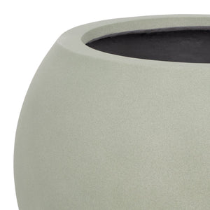 Kenslia Large Planter Pot With Weathered Stone Finish, Orb-Shaped Ceramic-Style Outdoor & Indoor Decor