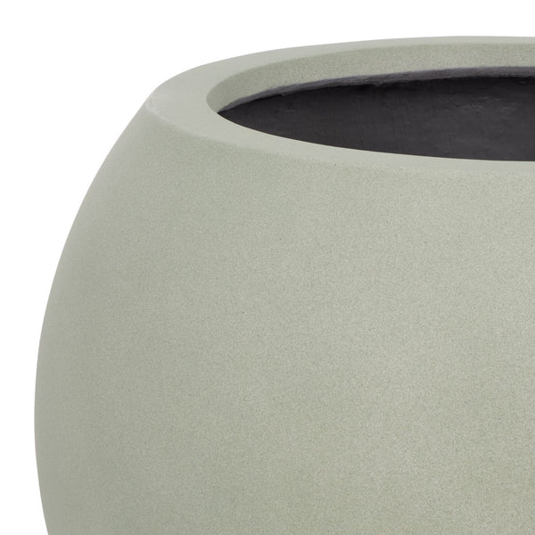 Kenslia Large Planter Pot With Weathered Stone Finish, Orb-Shaped Ceramic-Style Outdoor & Indoor Decor